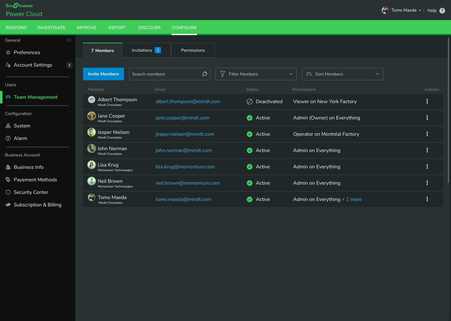 Team management: member roles and permissions